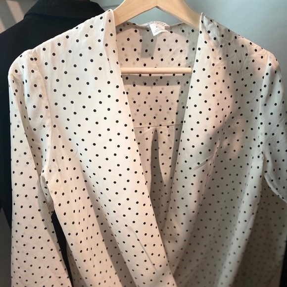 Club Monaco Khalila Polka Dot Silk Blouse - Picture 8 of 8